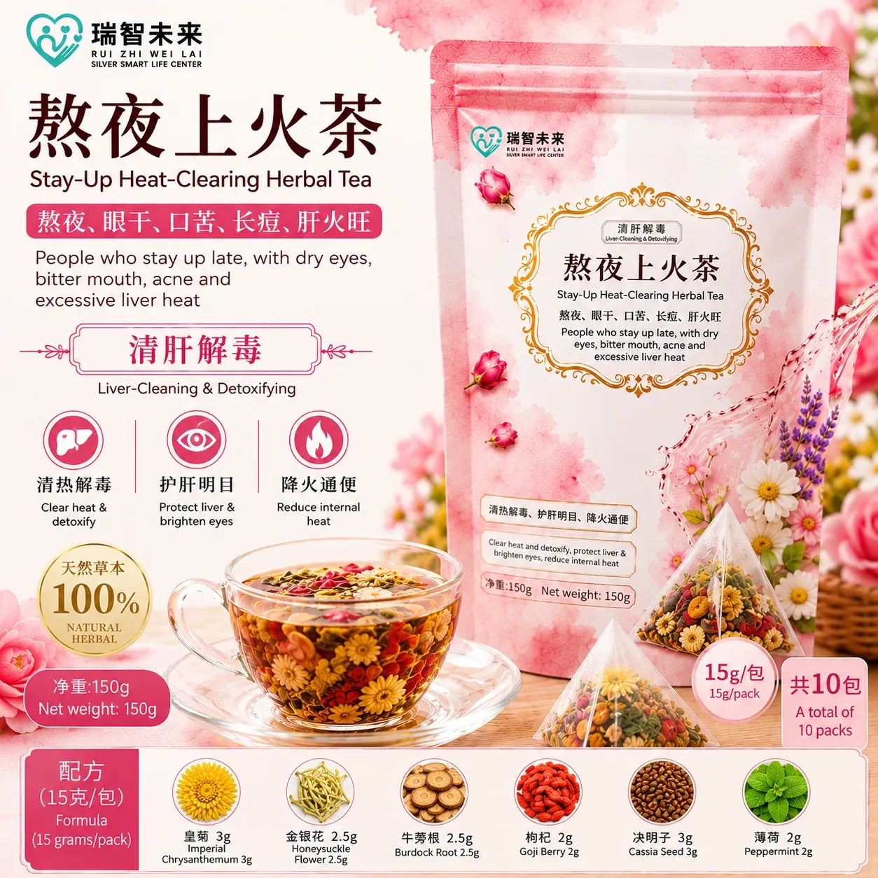 Stay-Up Heat-Clearing Herbal Tea