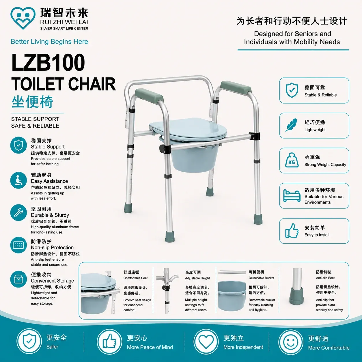 LZB100 TOILET CHAIR